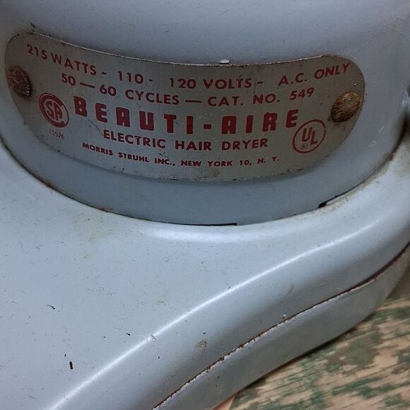 Vintage Blue Beauti-Aire Hair Dryer from the 50's made by Morris Struhl - Picture 4 of 8